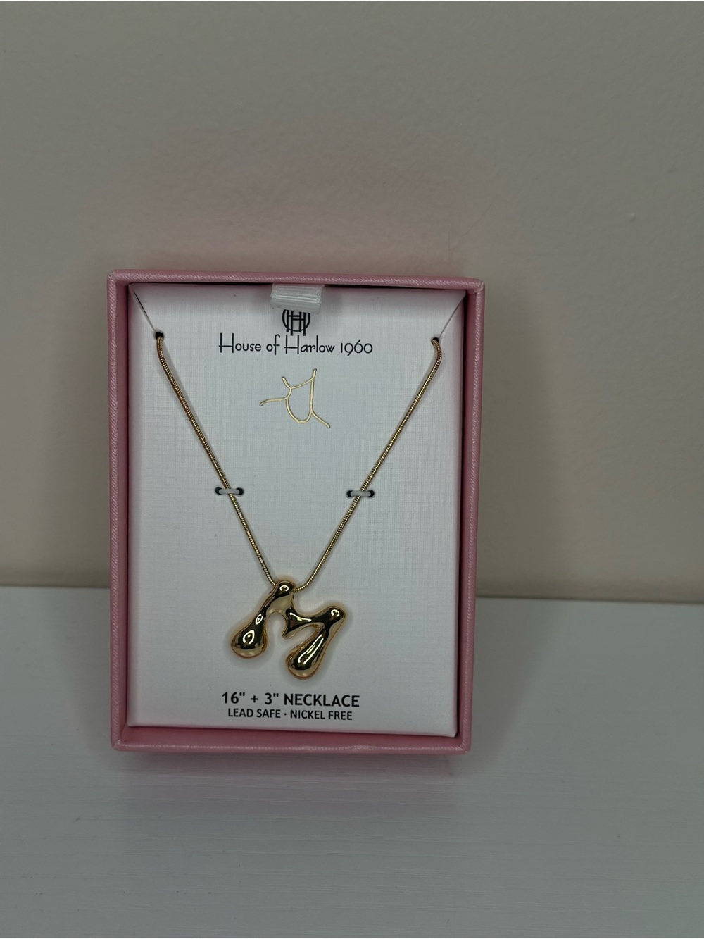 House of Harlow 1960 Gold Abstract Pendant Necklace NWT